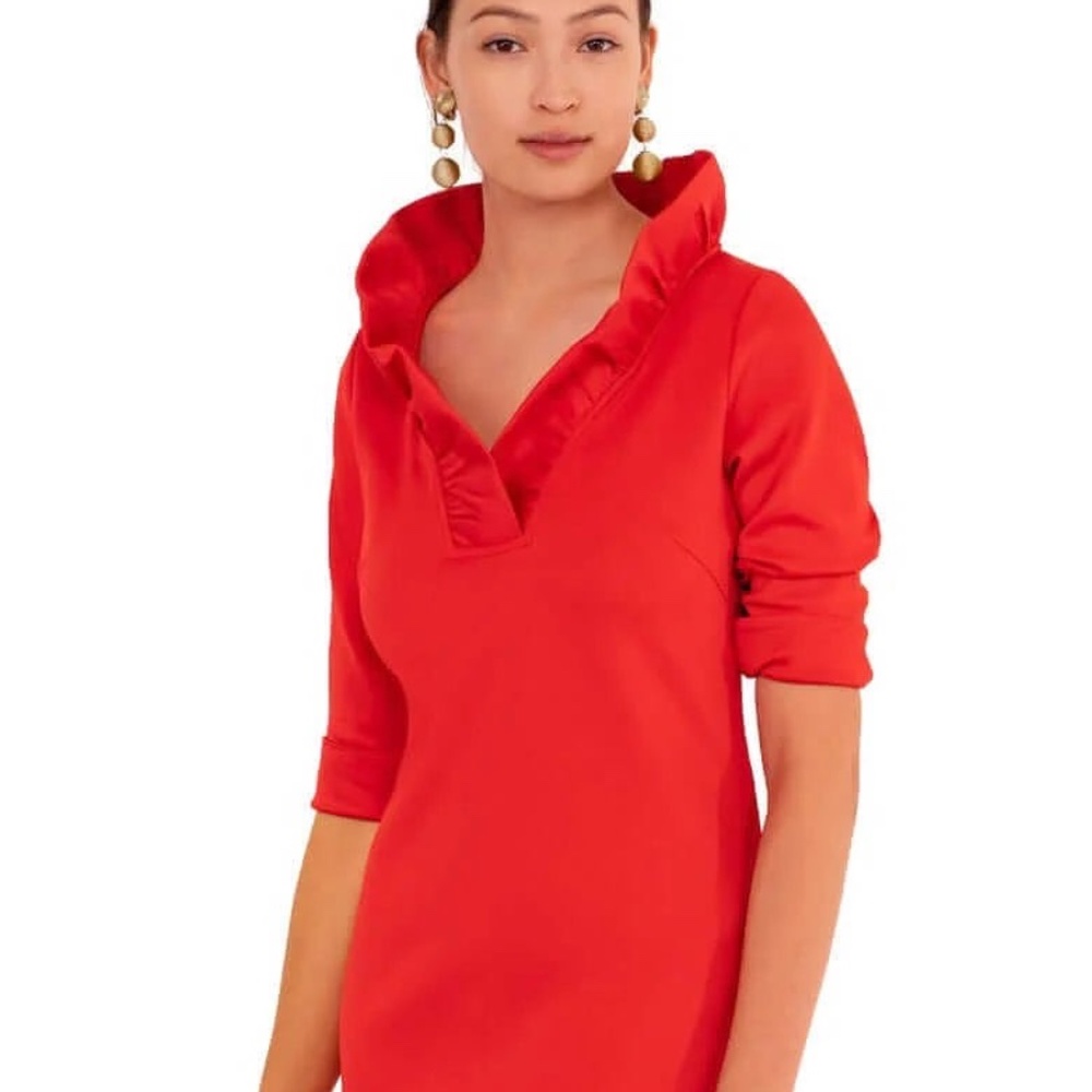 Elegant Red Ruffled Women's Dress Gretchen Scott